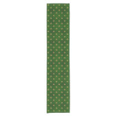 Golden Green Clover Pattern Korte Tafelloper (Voorkant)