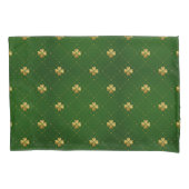 Golden Green Clover Pattern Kussensloop (Voorkant-Links)