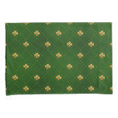Golden Green Clover Pattern Kussensloop (Voorkant-Rechts)