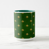 Golden Green Clover Pattern Mok (Midden)