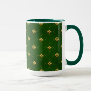 Golden Green Clover Pattern Mok