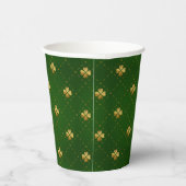 Golden Green Clover Pattern Papieren Bekers (Rechts)