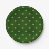 Golden Green Clover Pattern Papieren Bordje (Voorkant)