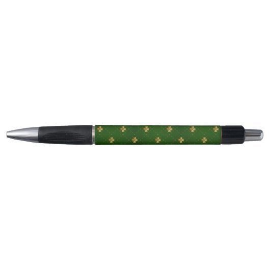 Golden Green Clover Pattern Pen (Voorkant)