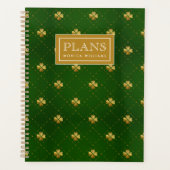 Golden Green Clover Pattern Planner (Voorkant)