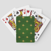 Golden Green Clover Pattern Pokerkaarten (Achterkant)