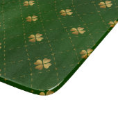 Golden Green Clover Pattern Snijplank (Hoek)