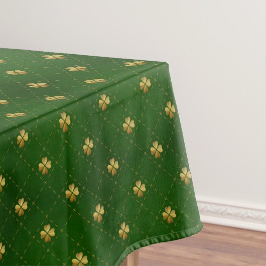Golden Green Clover Pattern Tafelkleed (Voorbeeld)