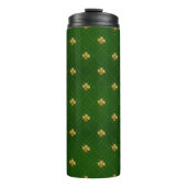Golden Green Clover Pattern Thermosbeker (Voorkant)
