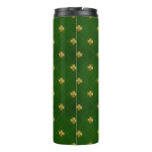 Golden Green Clover Pattern Thermosbeker (Achterkant)