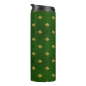 Golden Green Clover Pattern Thermosbeker (Geroteerd rechts)
