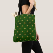 Golden Green Clover Pattern Tote Bag (Dichtbij)