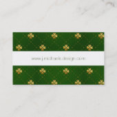 Golden Green Clover Pattern Visitekaartje (Achterkant)