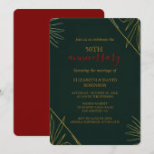 Golden Green elegante 50ste verjaardag bruiloft Kaart (Voorkant / Achterkant)