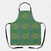 Golden Green Flower Mandala Schort (Voorkant)