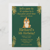 Golden Green Puppy Dog Kind Kaart (Voorkant)