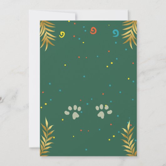 Golden Green Puppy Dog Kind Kaart (Achterkant)