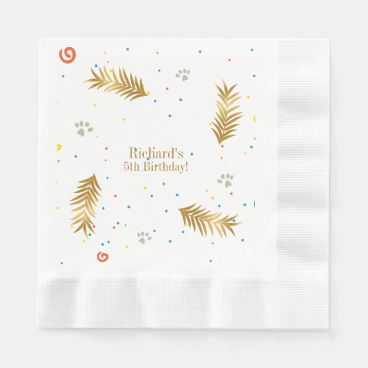 Golden Green Puppy Dog Kind Servet (Voorkant)