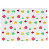Golden, Green Red, Polka Dots Groot Cadeauzakje (Achterkant)