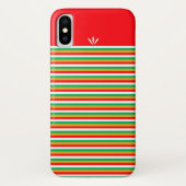 Golden Green Red White Striped Case-Mate iPhone Case (Achterkant)