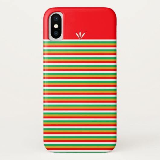 Golden Green Red White Striped Case-Mate iPhone Case (Achterkant)