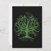 Golden Green Swirl Tree Roots of Love Wedding Inv Kaart (Achterkant)