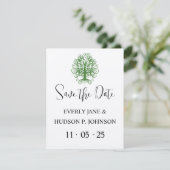 Golden Green Swirl Tree Roots of Love Wedding Invi Kaart (Staand voorkant)