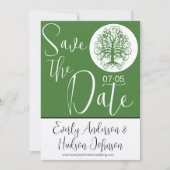 Golden Green Swirl Tree Roots of Love Wedding Kaart (Voorkant)