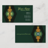 Golden Green Triangle Fractal Art Visitekaartje (Voorkant / Achterkant)