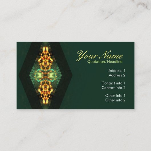 Golden Green Triangle Fractal Art Visitekaartje (Voorkant)