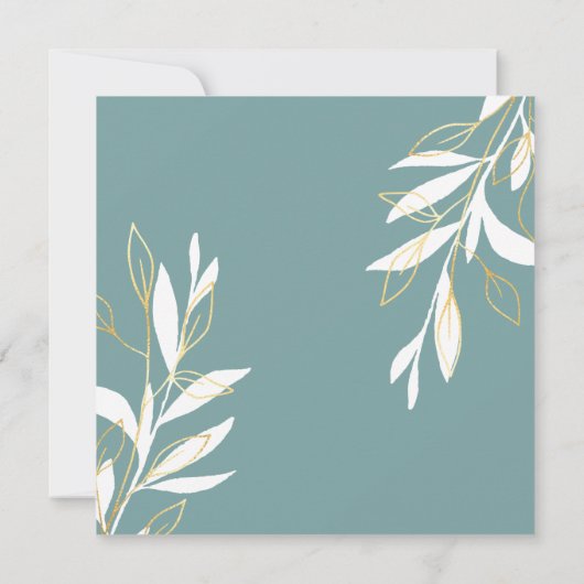 Golden Green Waterverf Bloemen Bewaar de datum Kaart