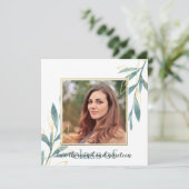 Golden Green Waterverf Floral Afstuderen Kaart (Staand voorkant)