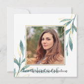 Golden Green Waterverf Floral Afstuderen Kaart (Voorkant)