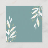Golden Green Waterverf Floral Wedding Details Informatiekaartje (Achterkant)
