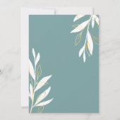 Golden Green Waterverf Floral Wedding Kaart (Achterkant)