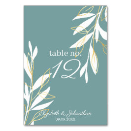 Golden Green Waterverf Floral Wedding Reception Kaart