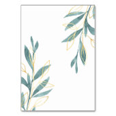 Golden Green Waterverf Floral Wedding Reception Kaart (Achterkant)