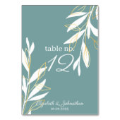 Golden Green Waterverf Floral Wedding Reception Kaart (Voorkant)