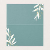 Golden Green Waterverf Floral Wedding Table Cards Visitekaartje (Binnenkant ongevouwen)