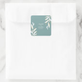 Golden Green Waterverf Floral Wedding Vierkante Sticker (Tas)
