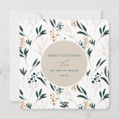 Golden Greenery Blauwgroen Blessed Two Photo Feestdagenkaart (Achterkant)