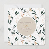 Golden Greenery Blessed Two Photo Eggplant Feestdagenkaart (Achterkant)