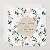 Golden Greenery Blessed Two Photo Terracotta Feestdagenkaart (Achterkant)