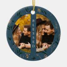 Golden Greenery Blue Bless Typografie Twee foto