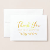 Golden Greenery Dank u voor uw sympathie Foto Folie Kaarten (Voorkant met envelop)