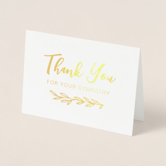 Golden Greenery Dank u voor uw sympathie Foto Folie Kaarten (Voorkant)
