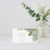 Golden Greenery Flat Place Card Plaatskaartje (Staand voorkant)