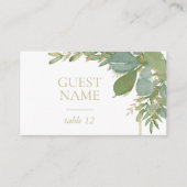 Golden Greenery Flat Place Card Plaatskaartje (Voorkant)