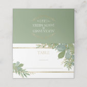 Golden Greenery Folded Place Card Plaatskaartje (Buitenkant ongevouwen)