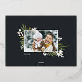 Golden Greenery | Fotocollage Folie Feestdagenkaart (Achterkant)